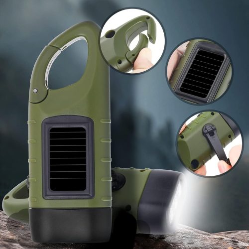 Hand Crank Solar Flashlight, Emergency Flashlight,Portable LED Handheld Survival solar charging for Camping,Outdoor,Hiking,No Battery Require - Image 4