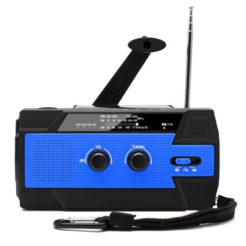 Emergency Solar Power Bank Crank Weather Radio, 4000mAh Portable AM/FM/NOAA, Flashlight Reading Lamp, Cell Phone Charger Waterproof Hiking Outdoor - Image 3