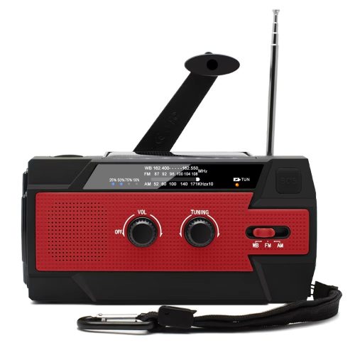 Emergency Solar Power Bank Crank Weather Radio, 4000mAh Portable AM/FM/NOAA, Flashlight Reading Lamp, Cell Phone Charger Waterproof Hiking Outdoor - Image 2