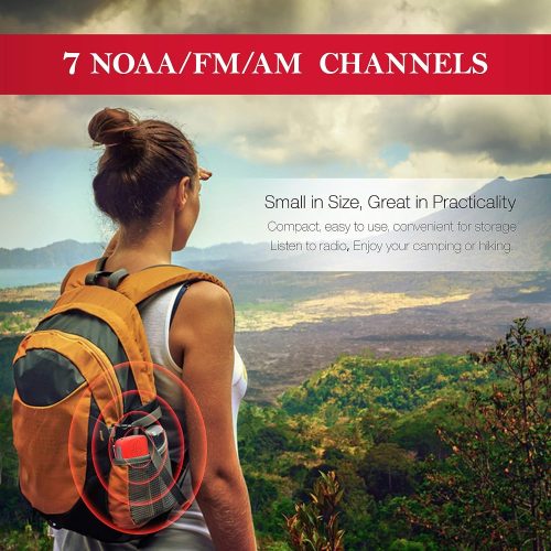 Emergency Hand Crank Radio with LED Flashlight Portable Solar Power Bank Phone Charger, USB Charged & Solar Power for Camping, Outdoor - Image 7