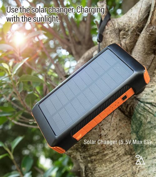 Solar Power Bank Bank Fast Charge Portable Charger, SOS Strobe Strong Flashlights,Outdoor,waterproof - Image 8