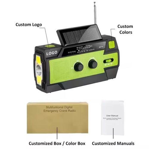 Emergency Solar Power Bank Crank Weather Radio, 4000mAh Portable AM/FM/NOAA, Flashlight Reading Lamp, Cell Phone Charger Waterproof Hiking Outdoor - Image 6